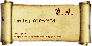 Matity Alfréd névjegykártya